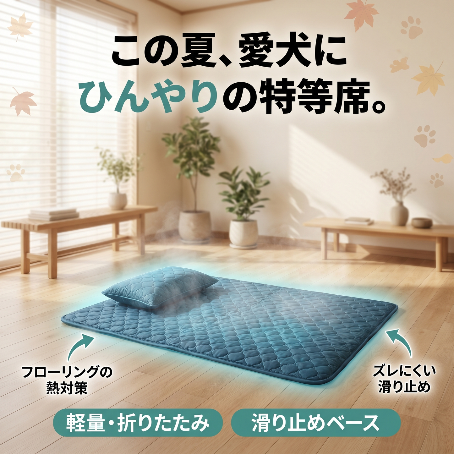【アイスシルク】犬用冷感マット